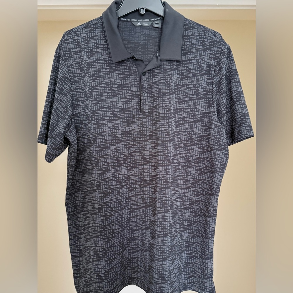 adidas Men's Charcoal Patterned Polo Shirt